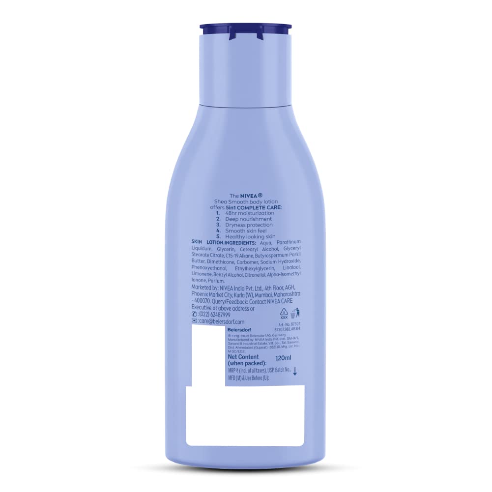 Nivea Body Lotion For Dry Skin, Shea Smooth, With Shea Butter, For Men & Women, 120 ml – view 7