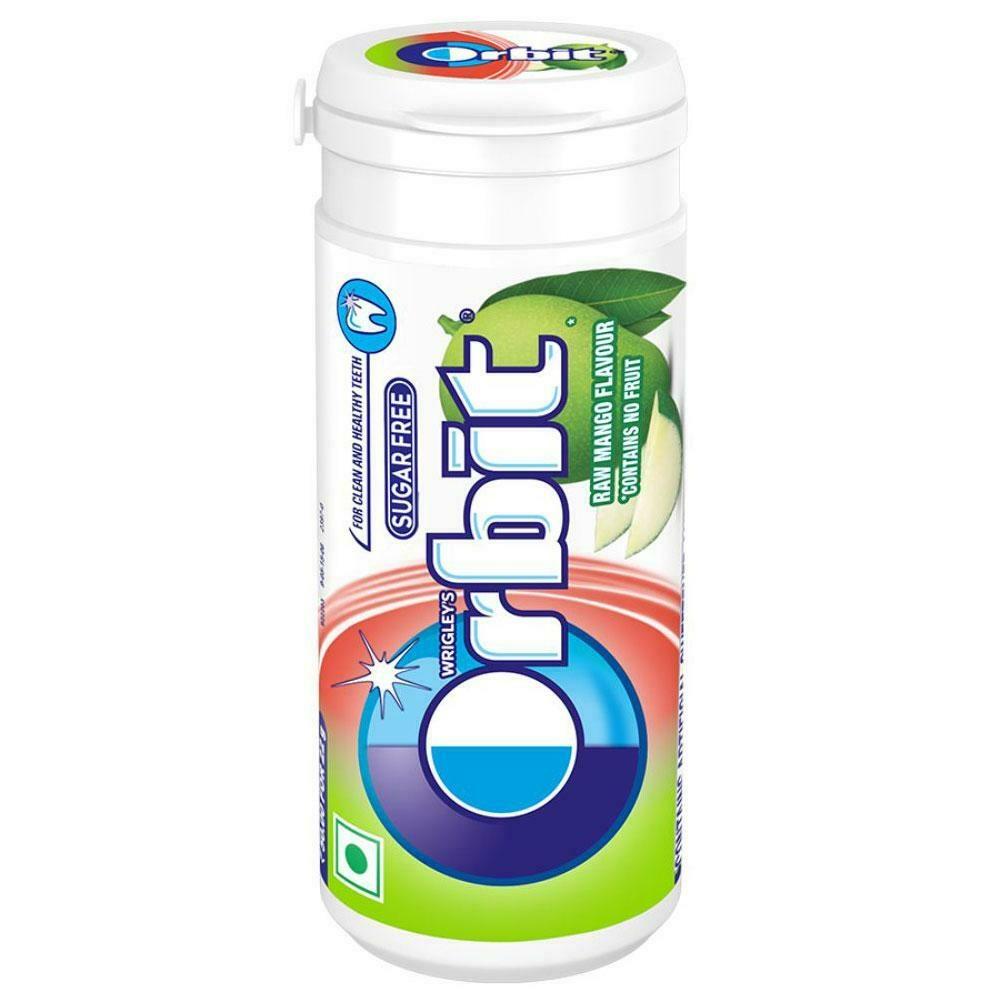 Pack of 8 Orbit raw mango sugar free chewing gum tubes