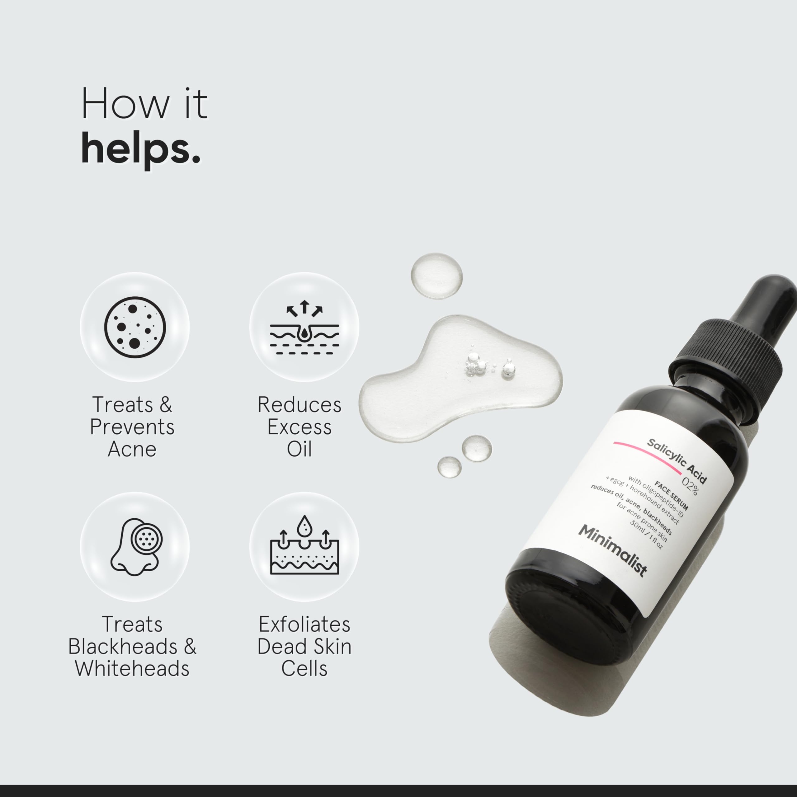 Minimalist 2% Salicylic Acid Serum For Acne, Blackheads & Open Pores – view 3