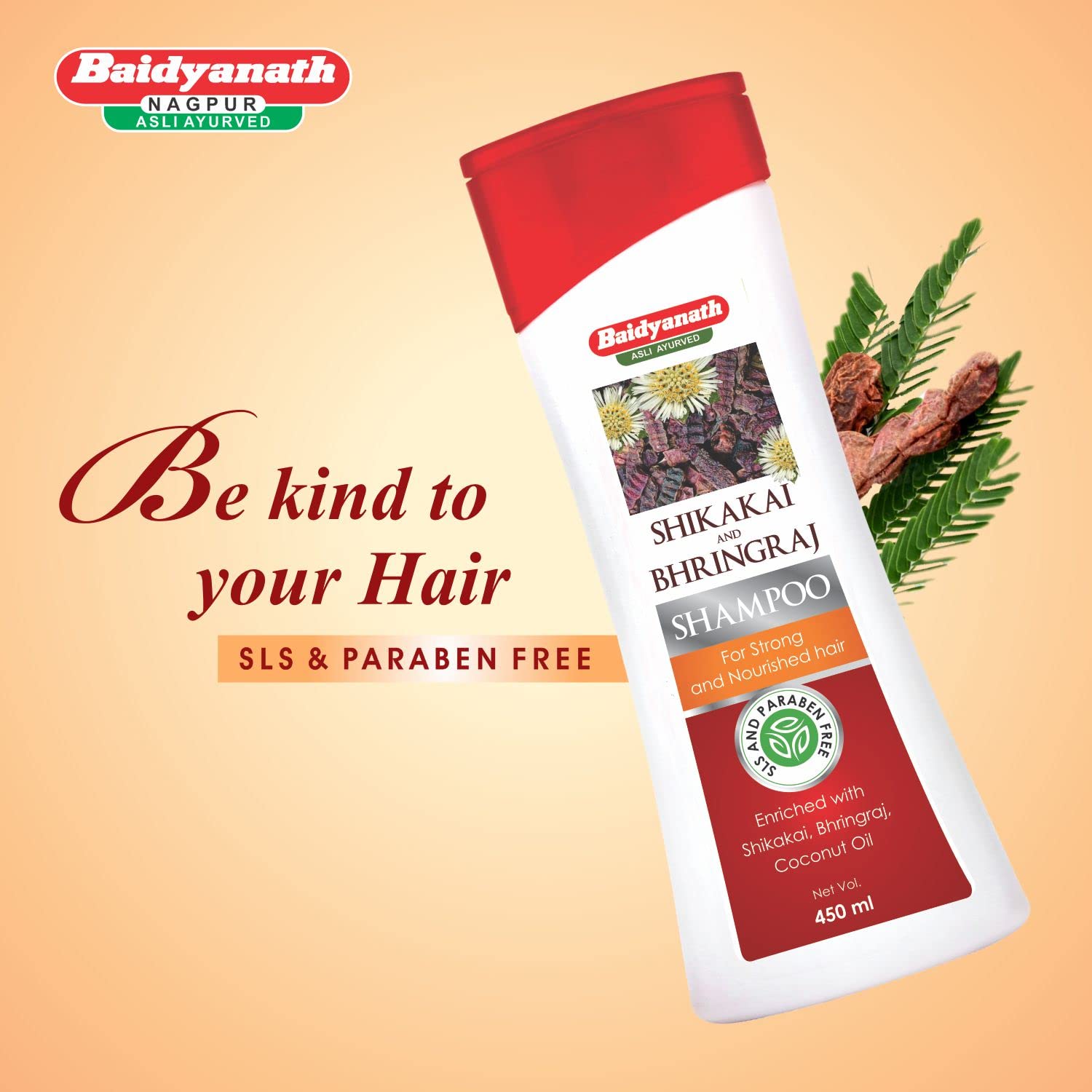 Baidyanath Asli Ayurved Shikakai and Bhringraj Nourishing Shampoo I Hair Strong Shampoo I Coconut Oil I 450 Ml - Sulfate & Paraben Free – view 2
