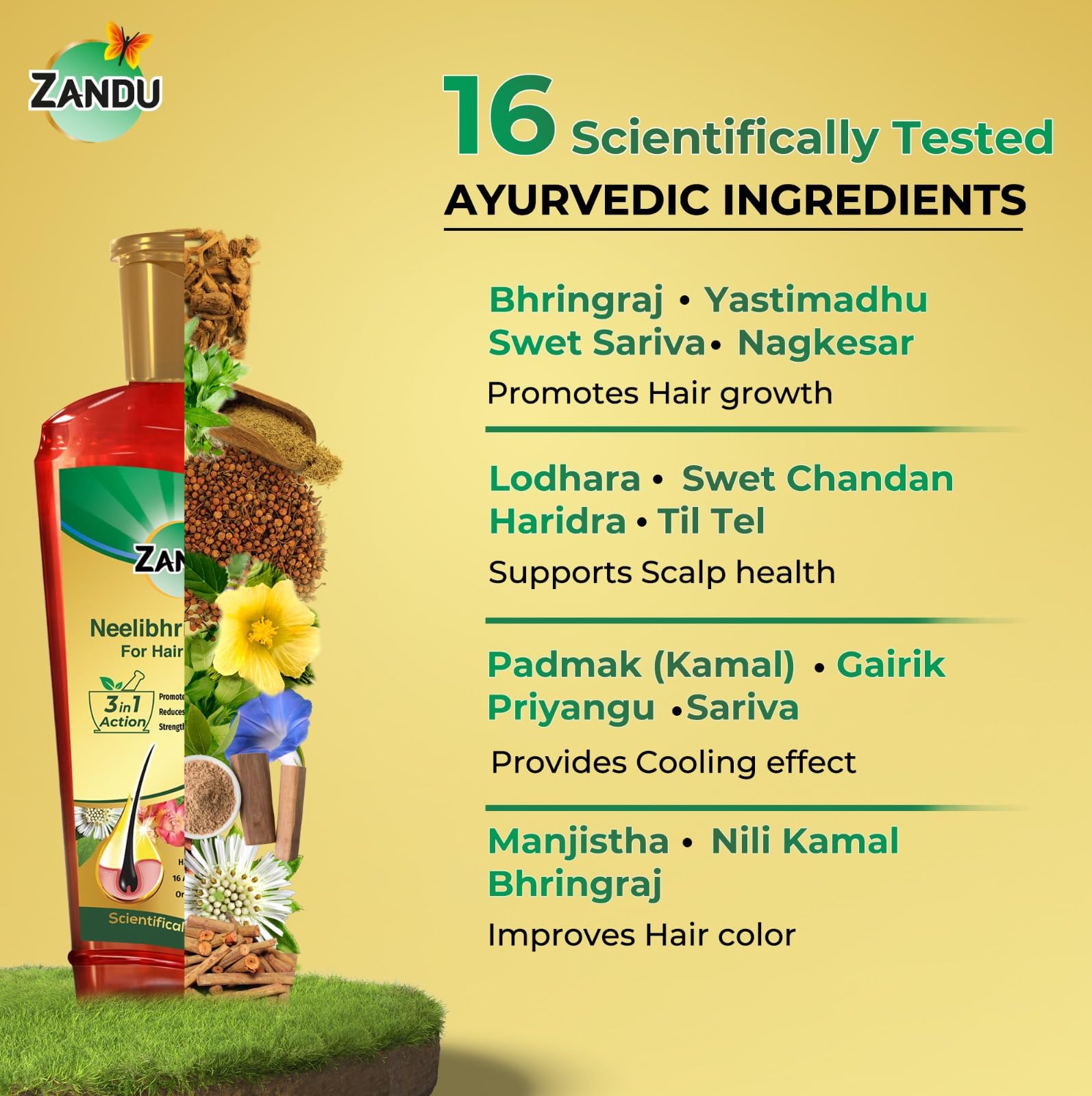 Zandu Neelibhringar Oil (100ml): 100% Ayurvedic Hair Growth Oil – view 6