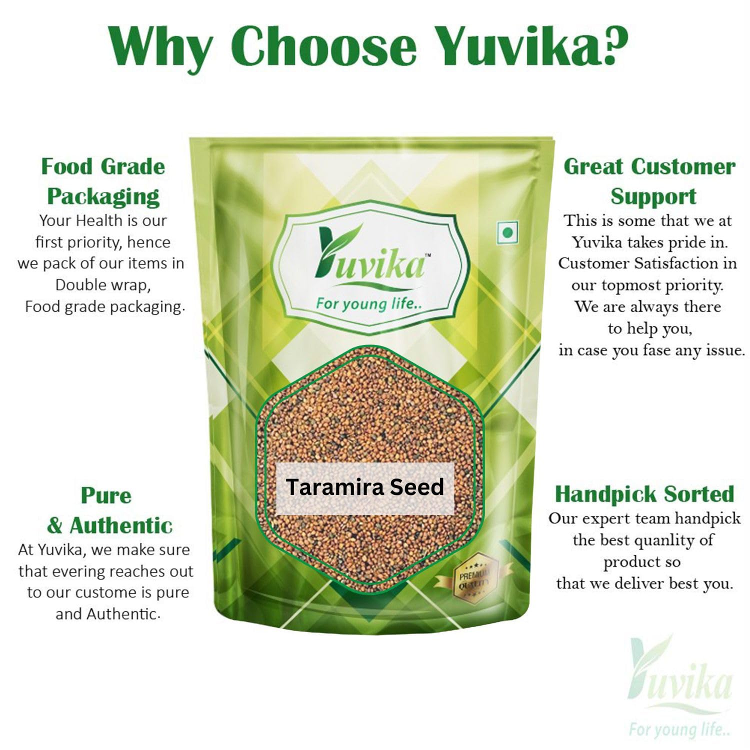 YUVIKA Taramira Seeds - Tarameera Seeds - Tara Mira Seeds - Brassica eruca (100 Grams) – view 3