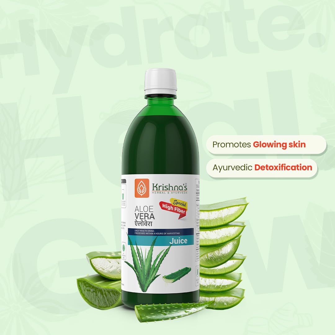 KRISHNA'S HERBAL & AYURVEDA Premium Aloe Vera High Fiber Juice-1000 Ml – view 2
