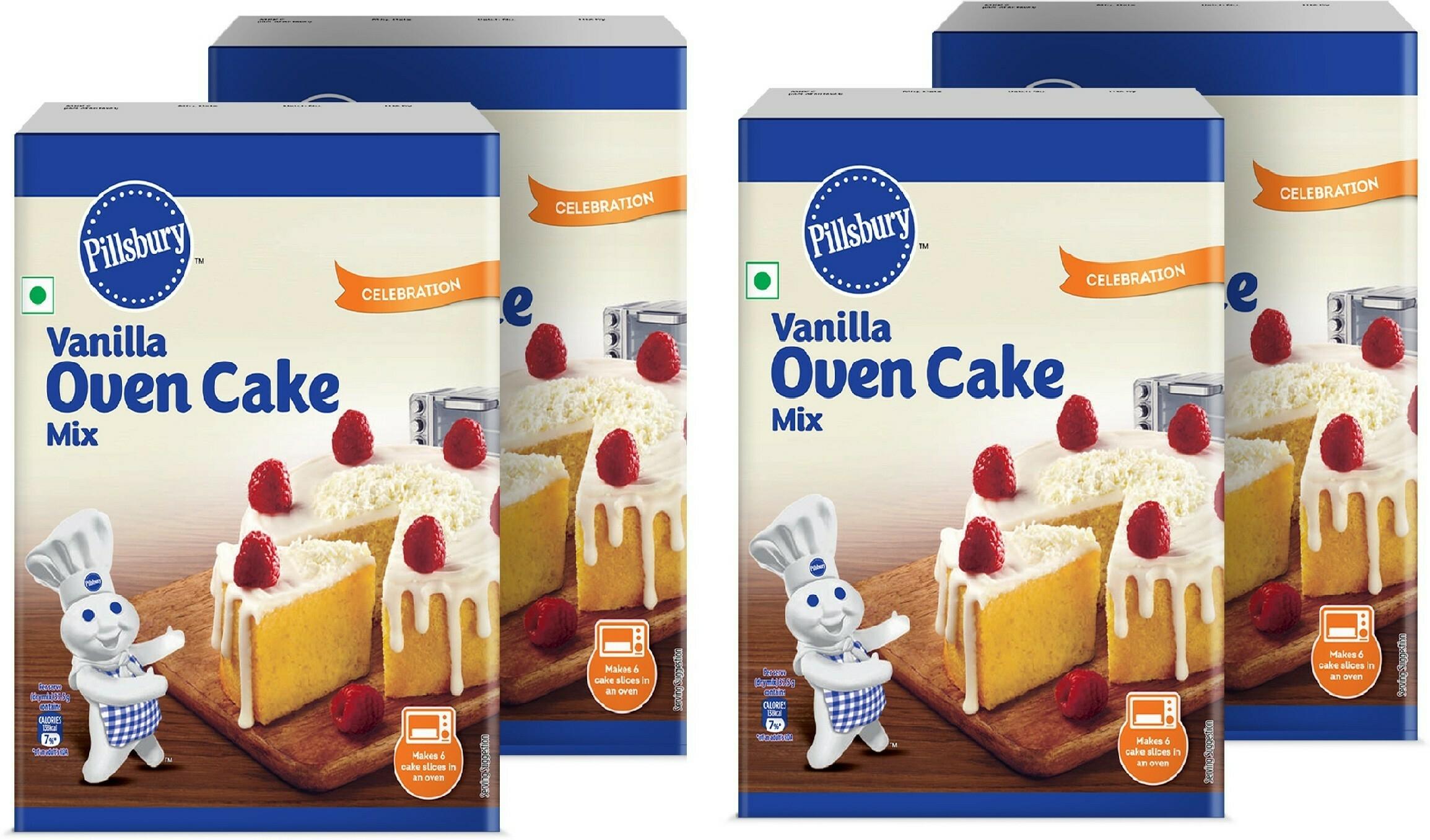 Pillsbury Oven Cake Mix, Vanilla, (Pack Of 4 - 225 Gm Each)