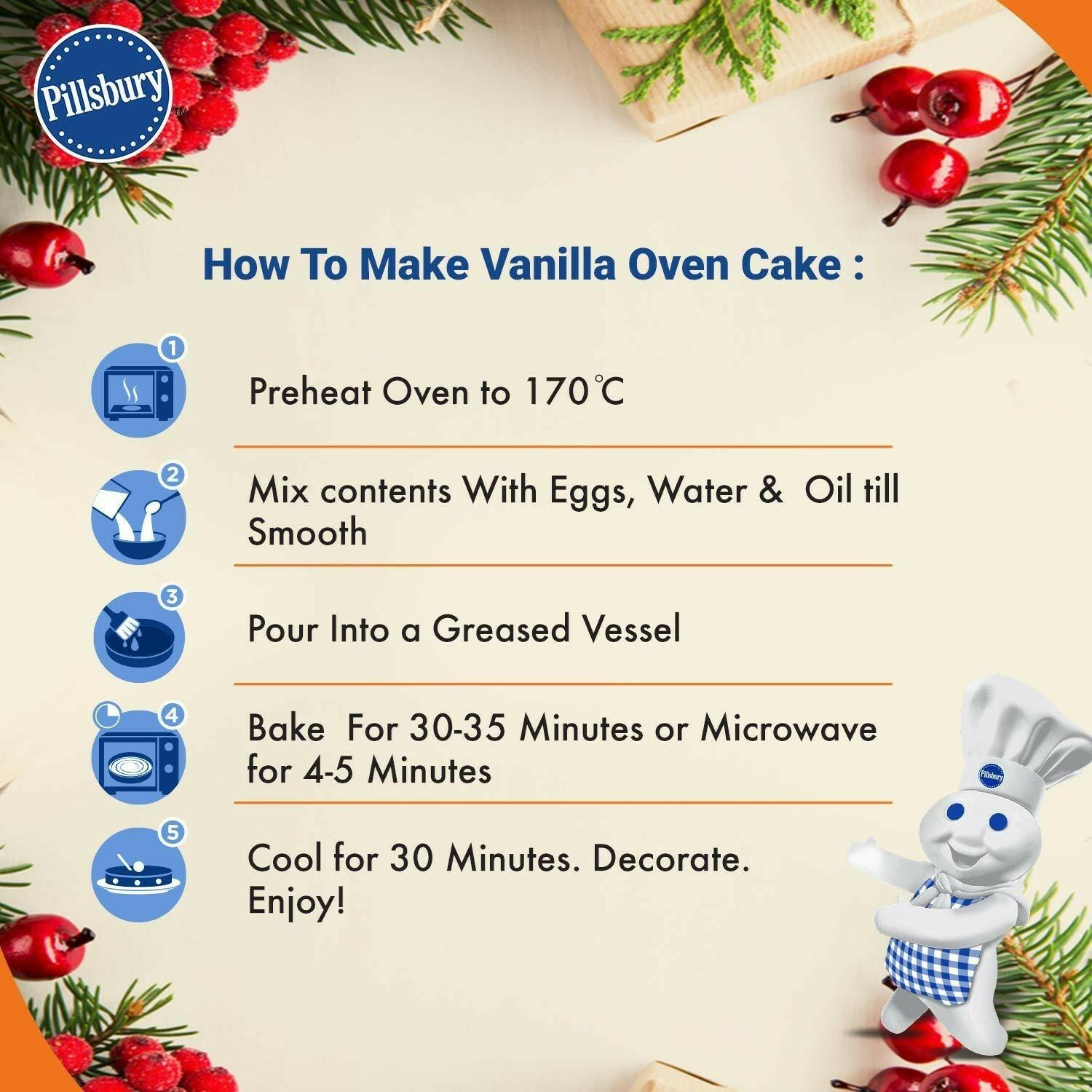 Pillsbury Oven Cake Mix, Vanilla, (Pack Of 4 - 225 Gm Each) – view 5