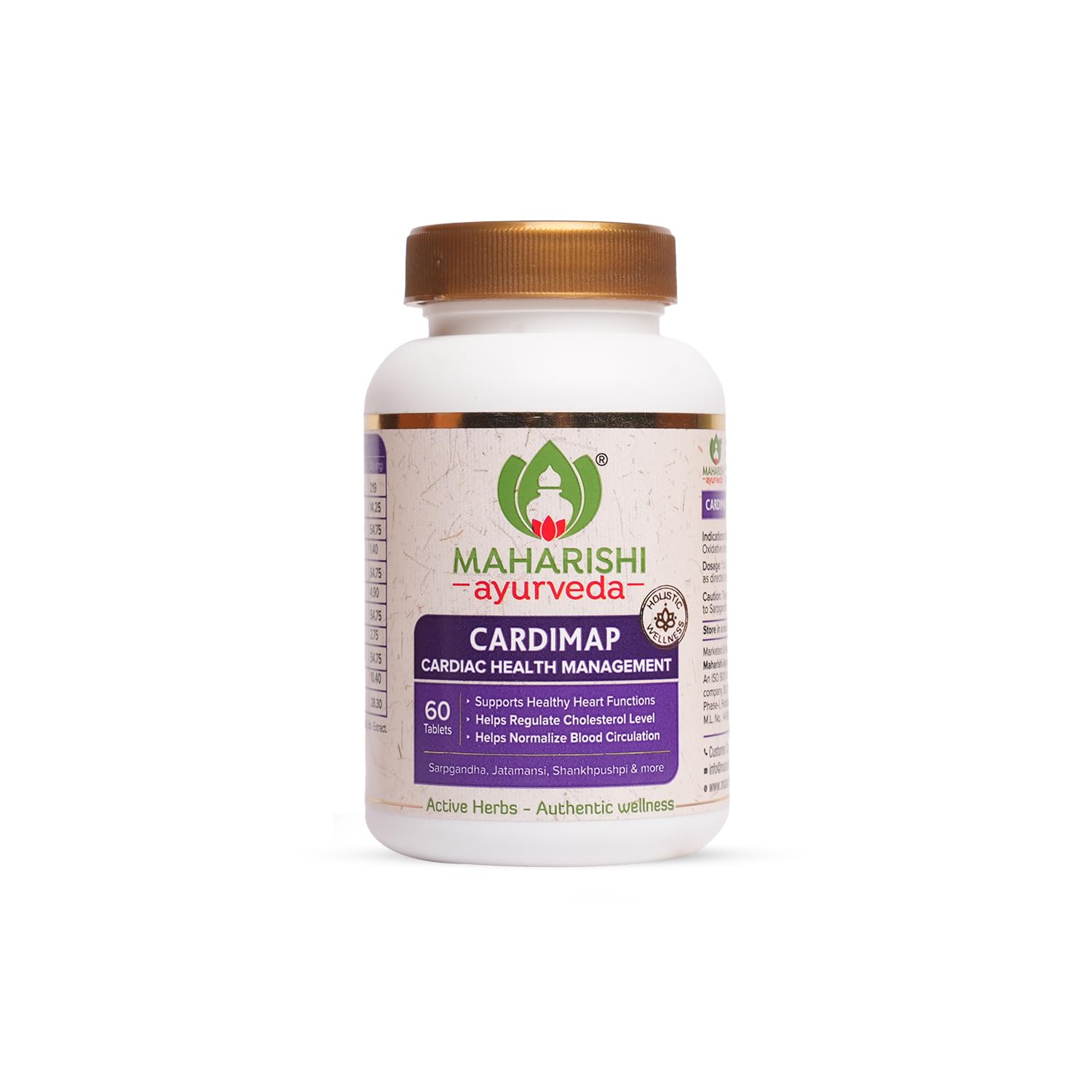 Bottle of Maharishi Ayurveda Cardimap 60-count herbal tablets