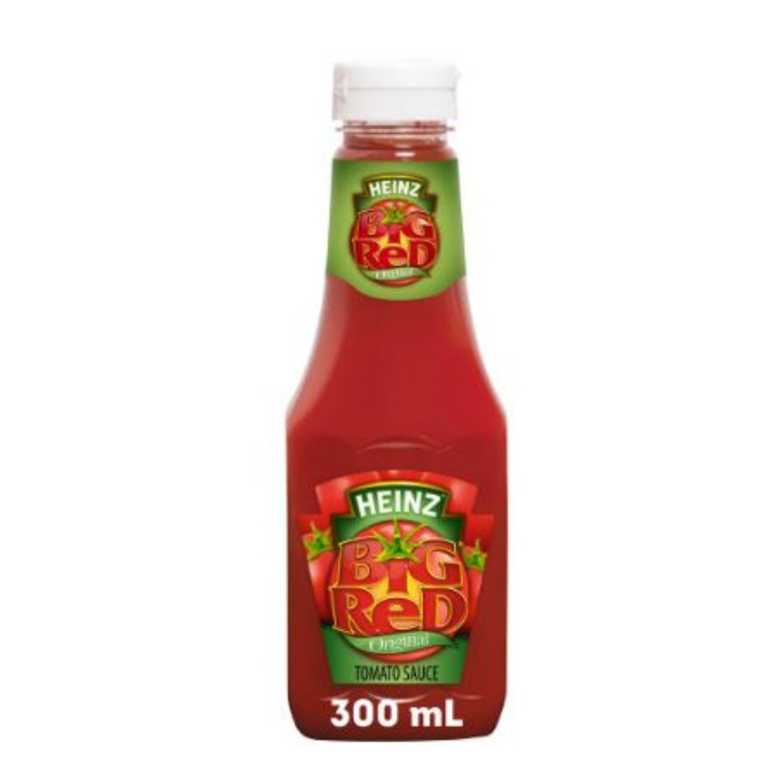 Heinz Big Red Tomato Sauce Original 300 ml pack display
