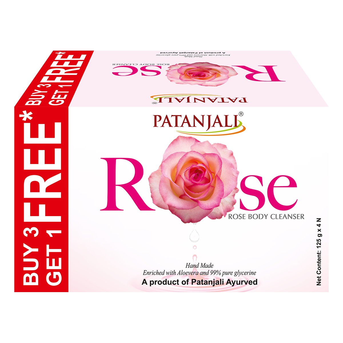 Patanjali Rose Body Cleanser 125g C.o. B3g1 Free 375 g – view 1