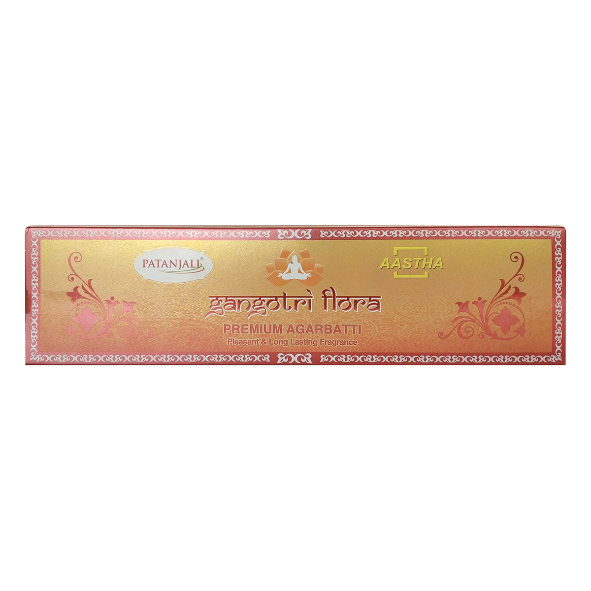 Patanjali Aastha Premium Flora floral agarbatti pack artwork