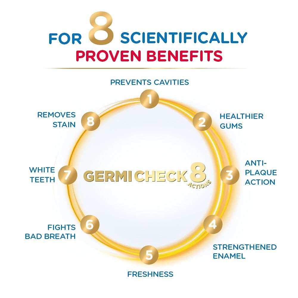 Pepsodent Germicheck 300g (150g x 2, Pack of 2) 8 Actions, Whole Mouth Cavity Protection Plaque Removal Toothpaste With Anti-Germ Formula, Clove And Neem Oil, Jumbo Save Pack – view 6