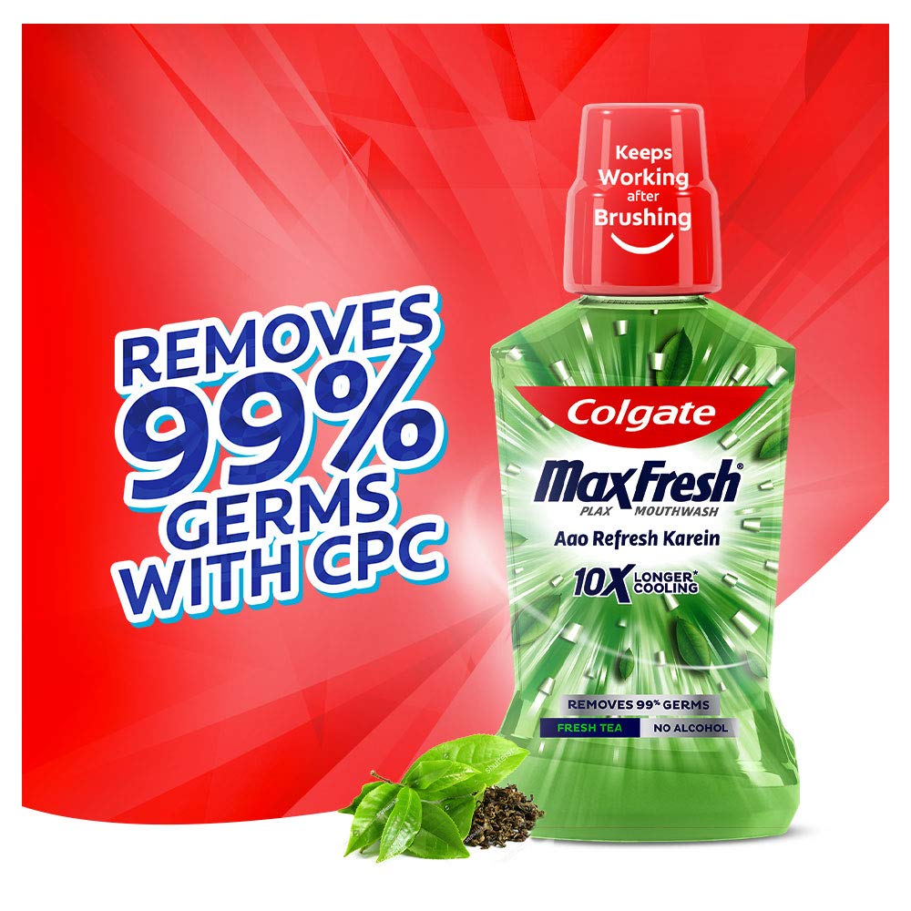 Colgate Plax Mouthwash, Liquid - Pack Of 250Ml (Fresh Tea) – view 3