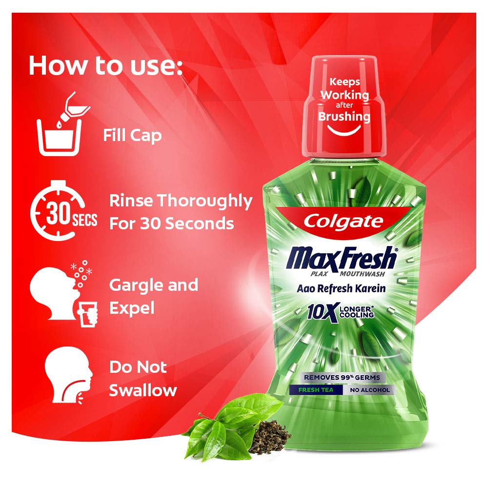 Colgate Plax Mouthwash, Liquid - Pack Of 250Ml (Fresh Tea) – view 5