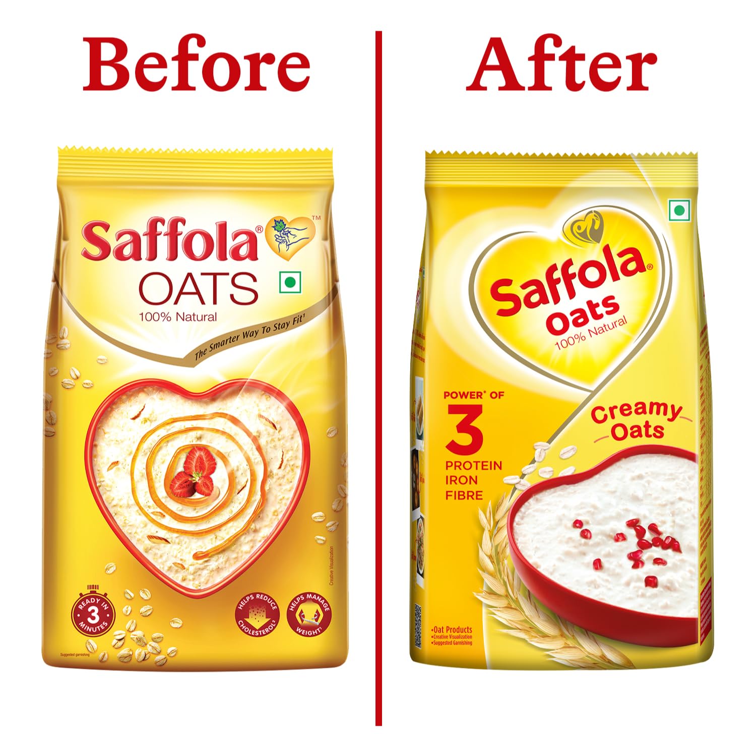 Saffola Masala Oats, Classic Masala, 500g + Saffola Oats, 1 kg with Free Saffola Oats 400 gm – view 3