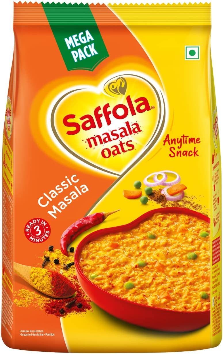 Saffola Masala Oats, Classic Masala, 500g + Saffola Oats, 1 kg with Free Saffola Oats 400 gm – view 5