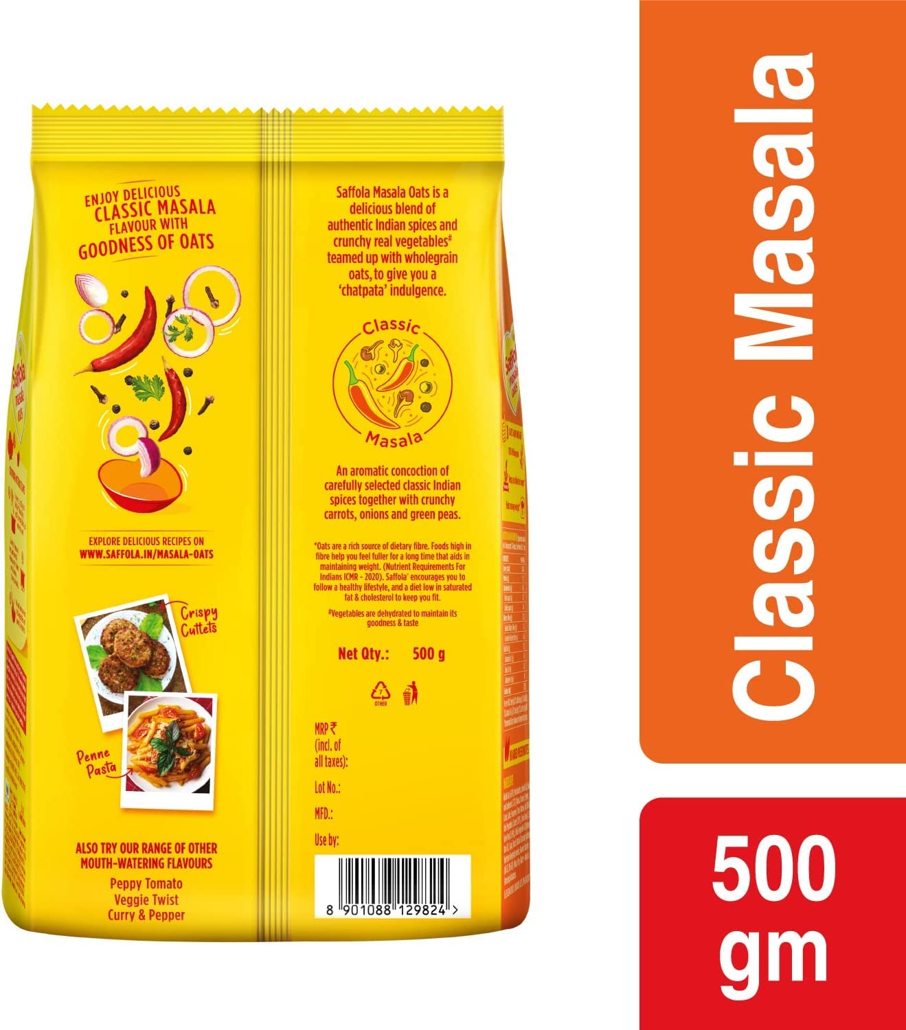 Saffola Masala Oats, Classic Masala, 500g + Saffola Oats, 1 kg with Free Saffola Oats 400 gm – view 6