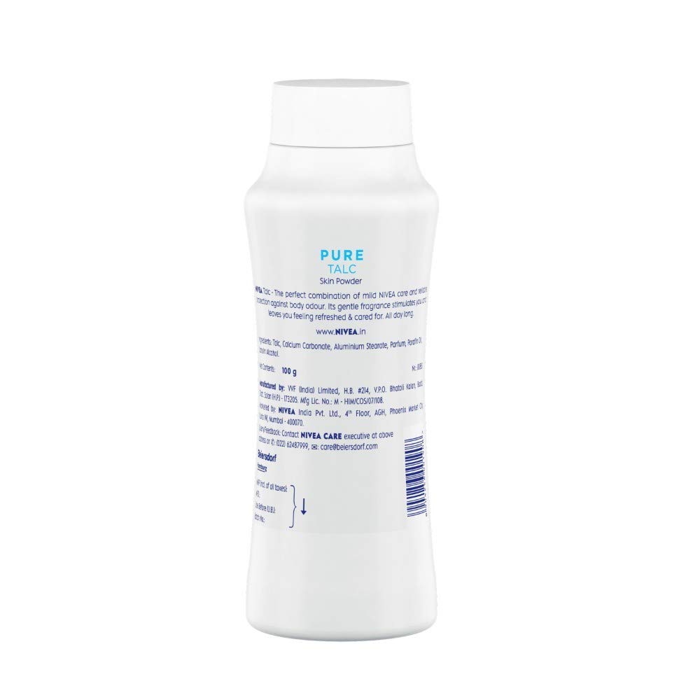 NIVEA Talcum Powder for Men & Women, Pure, For Gentle Fragrance & Reliable Protection Against Body Odour, 100 g – view 7