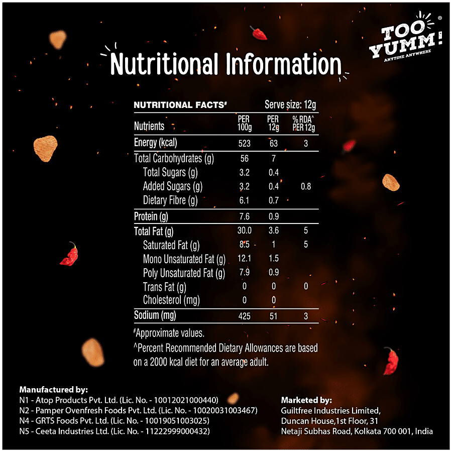 Too Yumm! Bhoot Potato Chips - Bhut Jolokia Chillies Flavour, Created With Naagin Hot Sauce 45 g – view 4