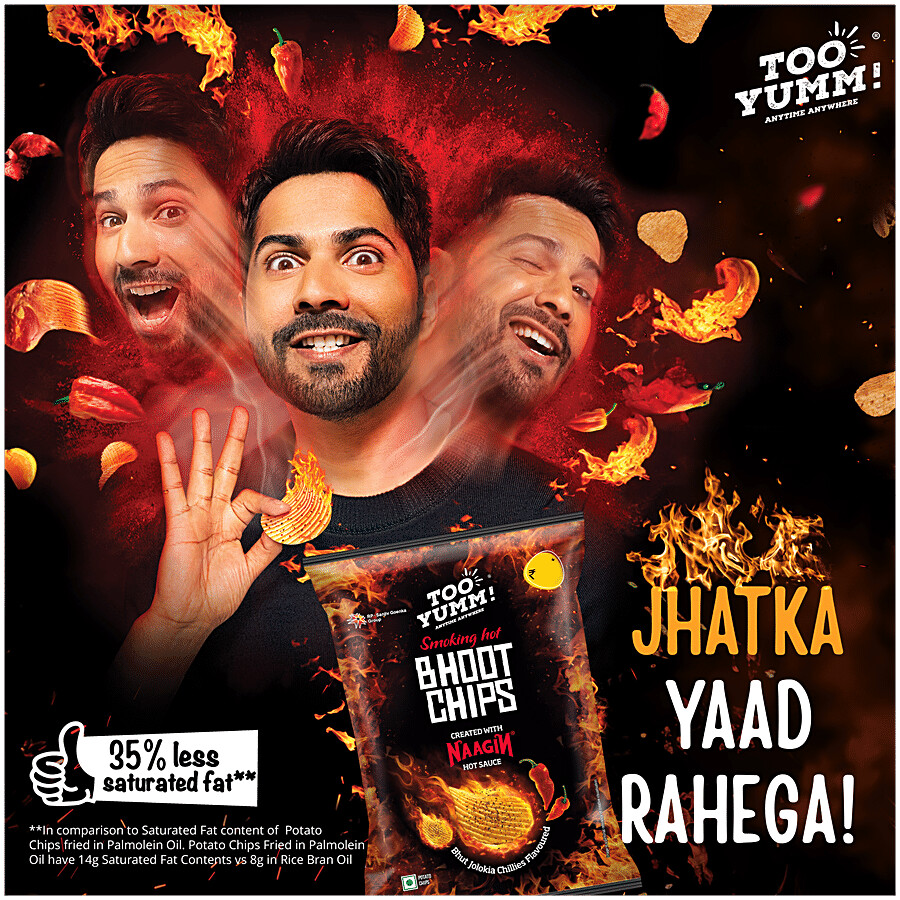 Too Yumm! Bhoot Potato Chips - Bhut Jolokia Chillies Flavour, Created With Naagin Hot Sauce 45 g – view 6