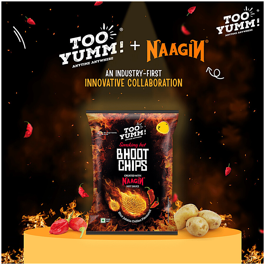 Too Yumm! Bhoot Potato Chips - Bhut Jolokia Chillies Flavour, Created With Naagin Hot Sauce 45 g – view 7
