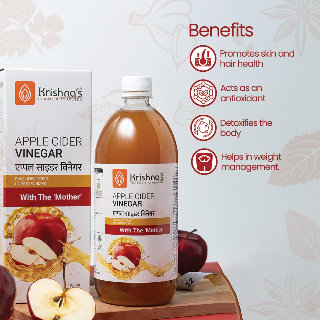 KRISHNA'S HERBAL & AYURVEDA Apple Cider Vinegar 1000 Ml – view 3