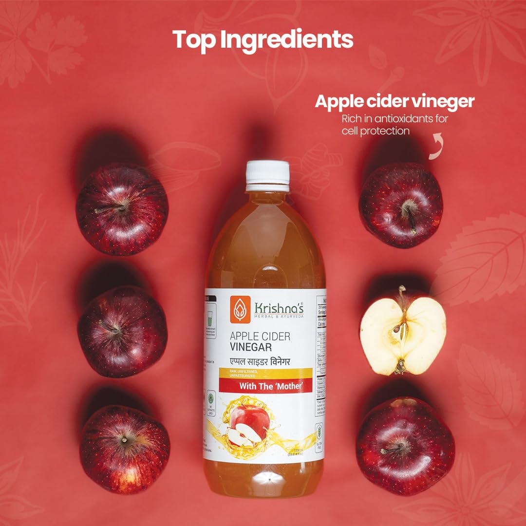 KRISHNA'S HERBAL & AYURVEDA Apple Cider Vinegar 1000 Ml – view 4