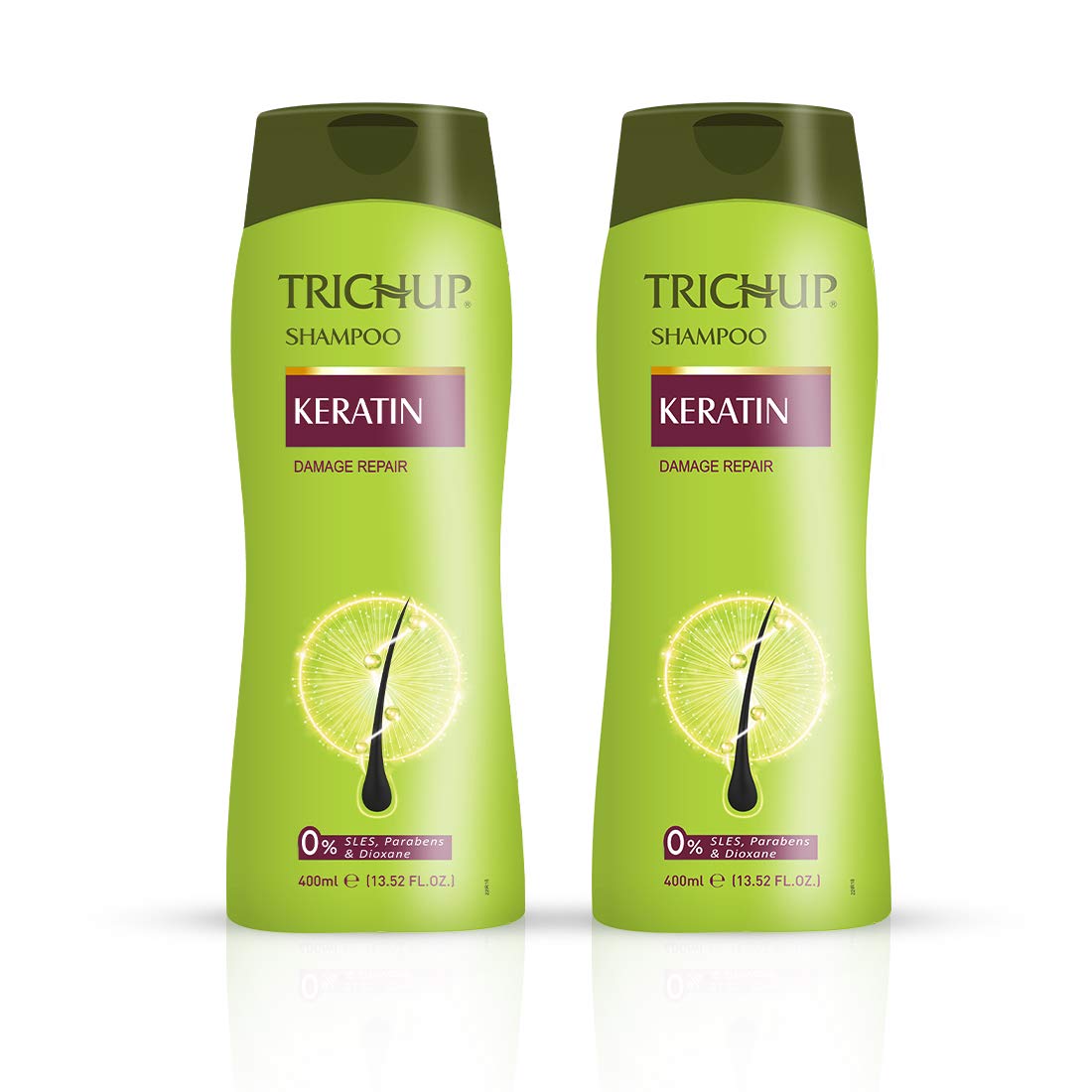 Trichup Keratin Shampoo pack of two 400 ml bottles