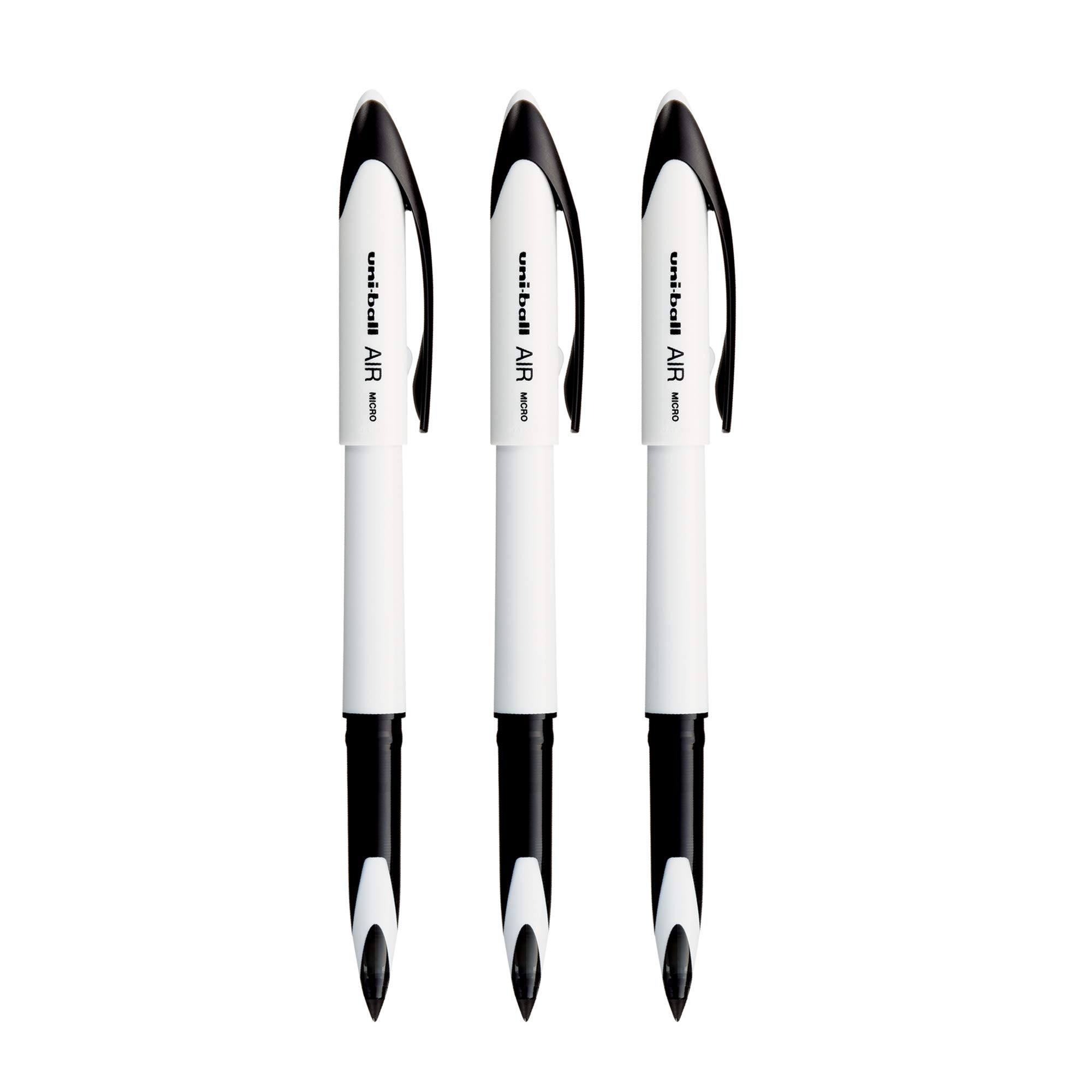 Pack of three uni-ball Air blue ink roller ball pens