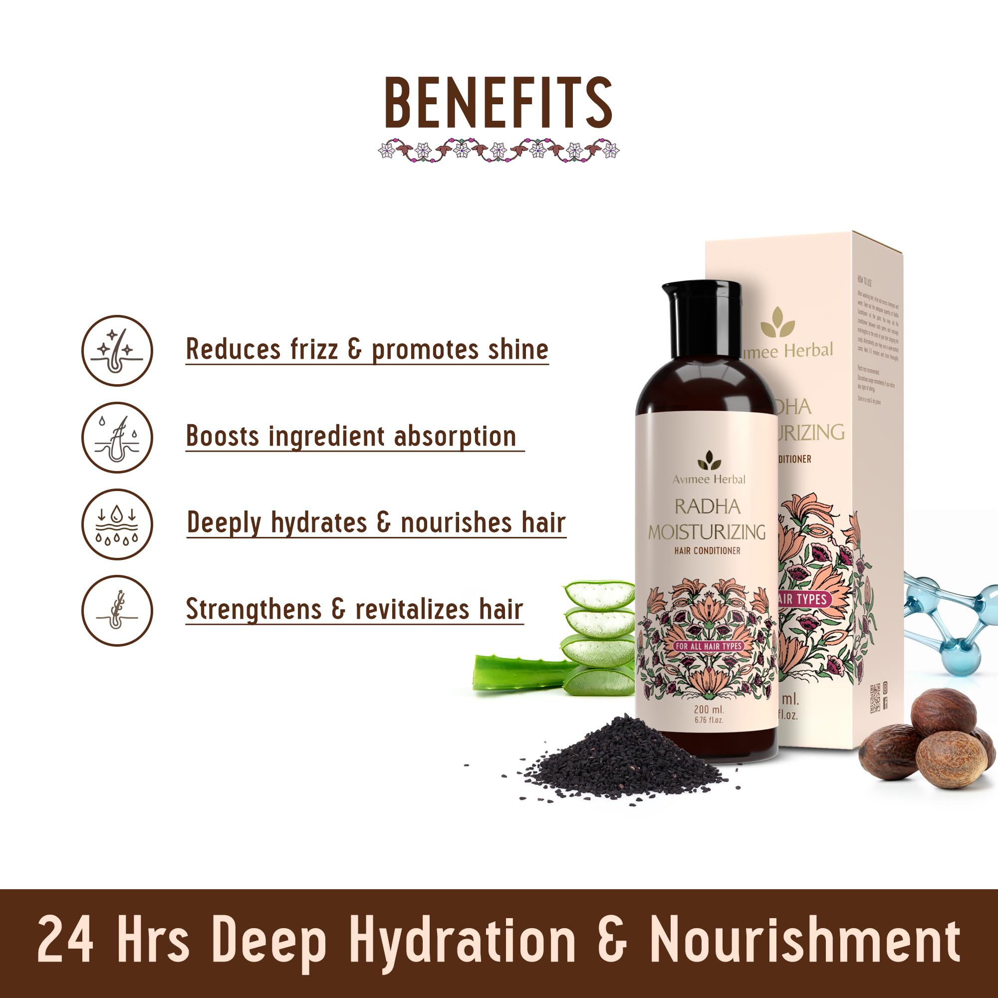 AVIMEE HERBAL Radha Moisturizing Hair Conditioner With Hyaluronic Acid – view 4