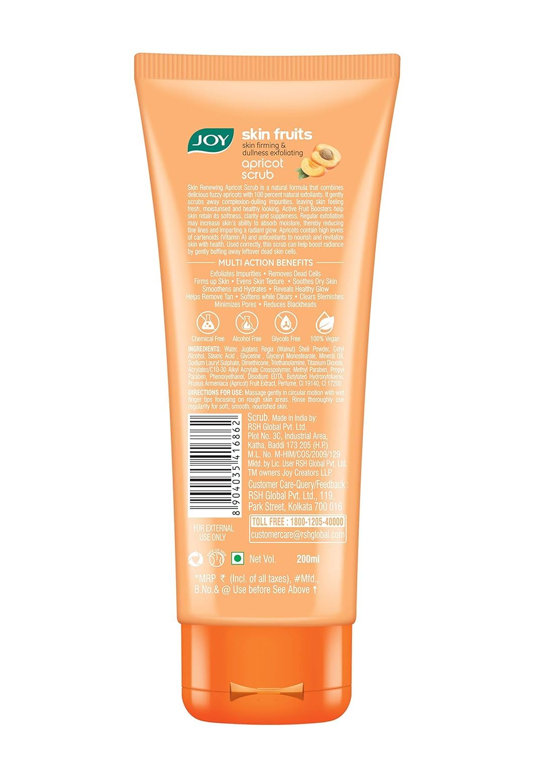 Joy Apricot & Walnut Face & Body Scrub for Blackheads Removal (200gm) – view 7