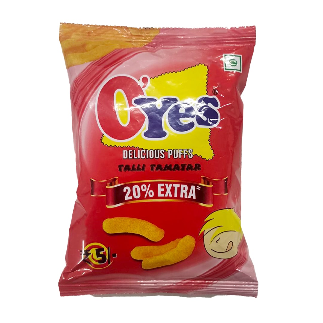 O'Yes Delicious Puffs Tangy Tamatar Flavour, 18g – view 1