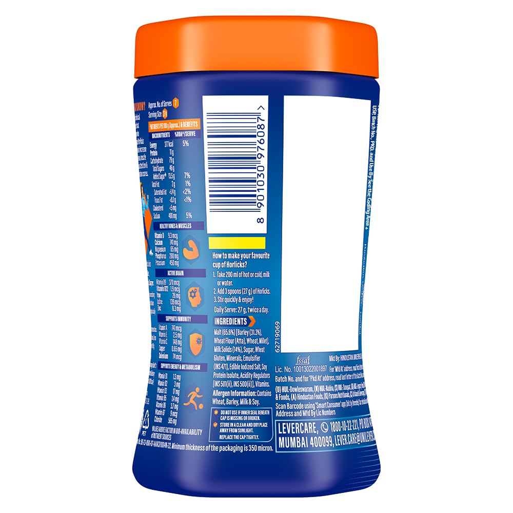 Horlicks Health & Nutrition drink - 200 g Pet Jar (Classic Malt) – view 2
