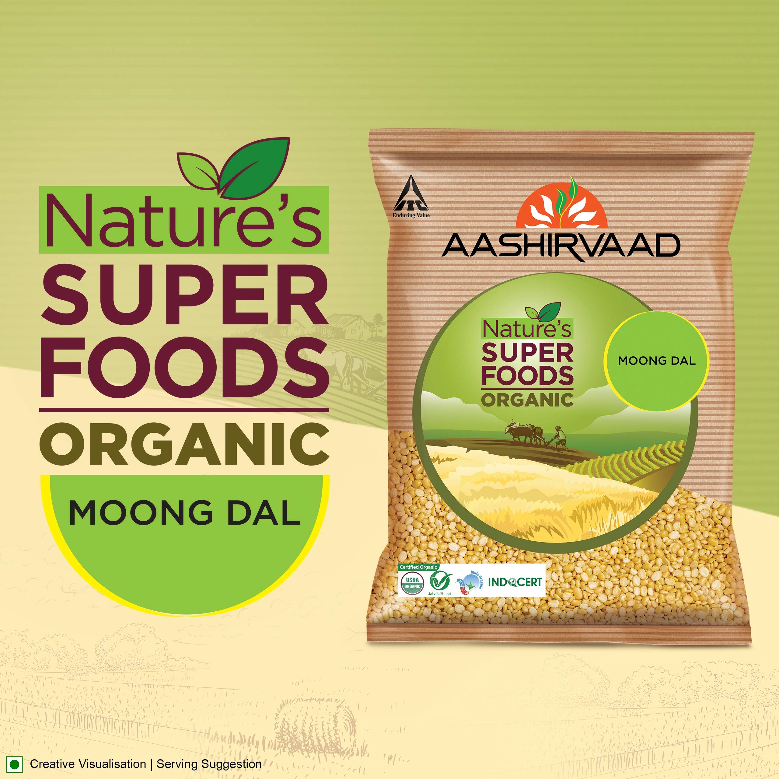 Aashirvaad Organic Moong Dal Split, 1 Kg & Aashirvaad Nature – view 4