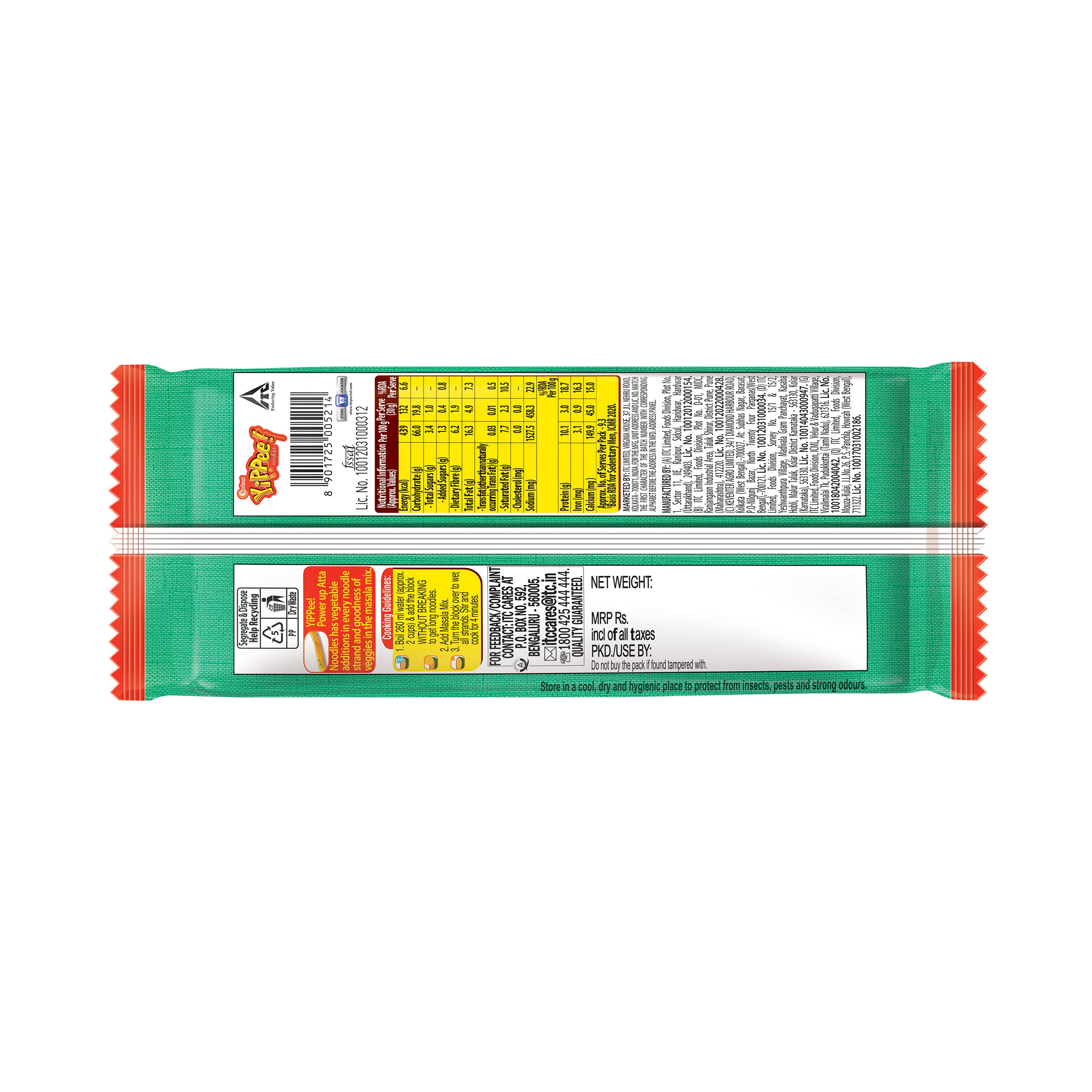 Sunfeast Yippee! Power Up Atta Noodles, Instant Noodles, No Artificial Flavours(Pack Of 4), 280 grams – view 2