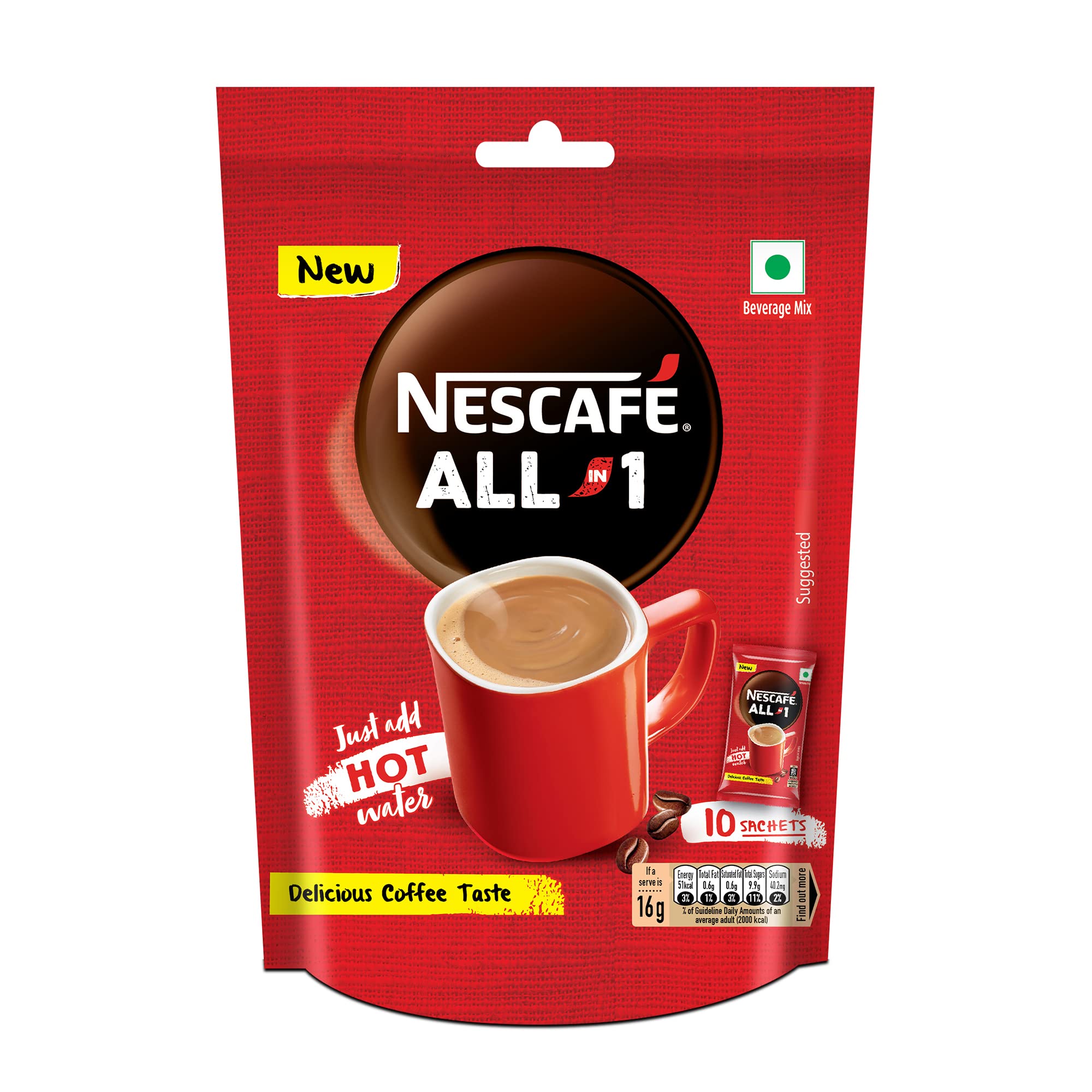 Nescafe coffee premix sachets for quick hot coffee preparation