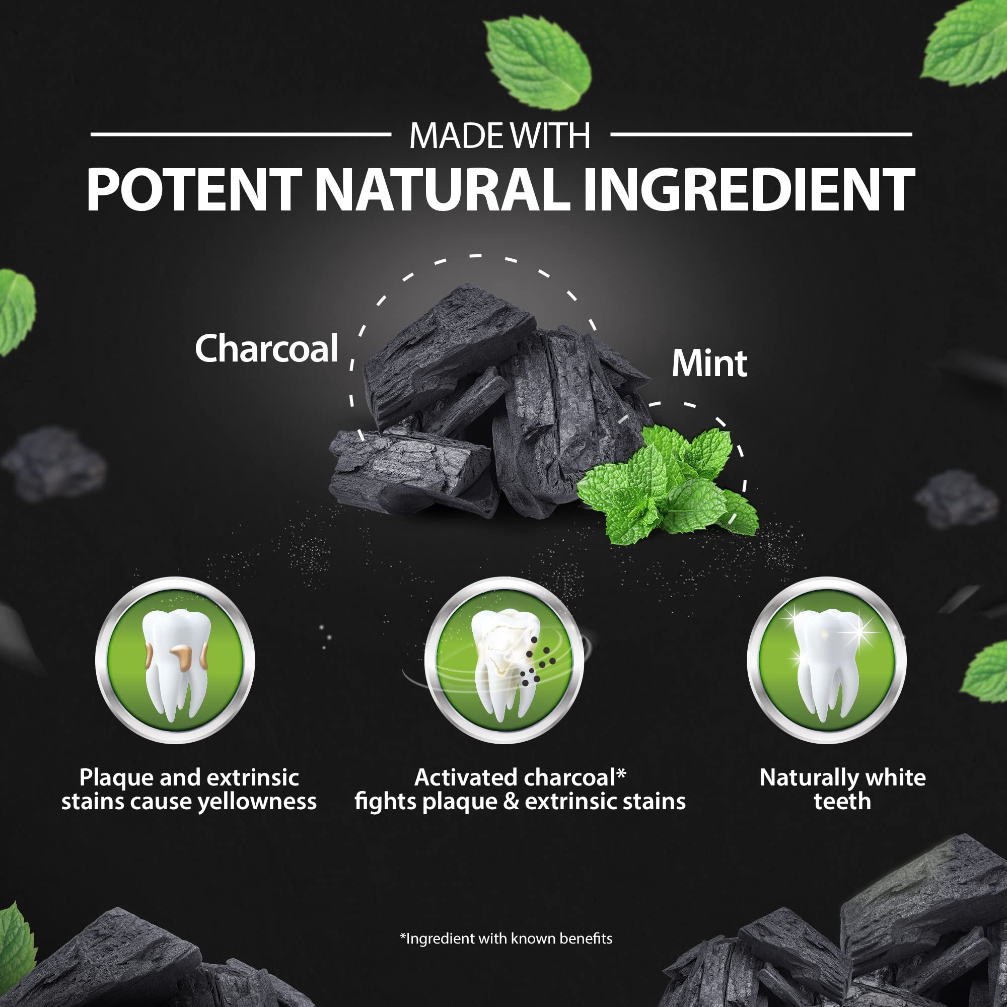 DABUR Herb'L Activated Charcoal Toothpaste-480G (120G X 4,Pack Of 4) – view 4