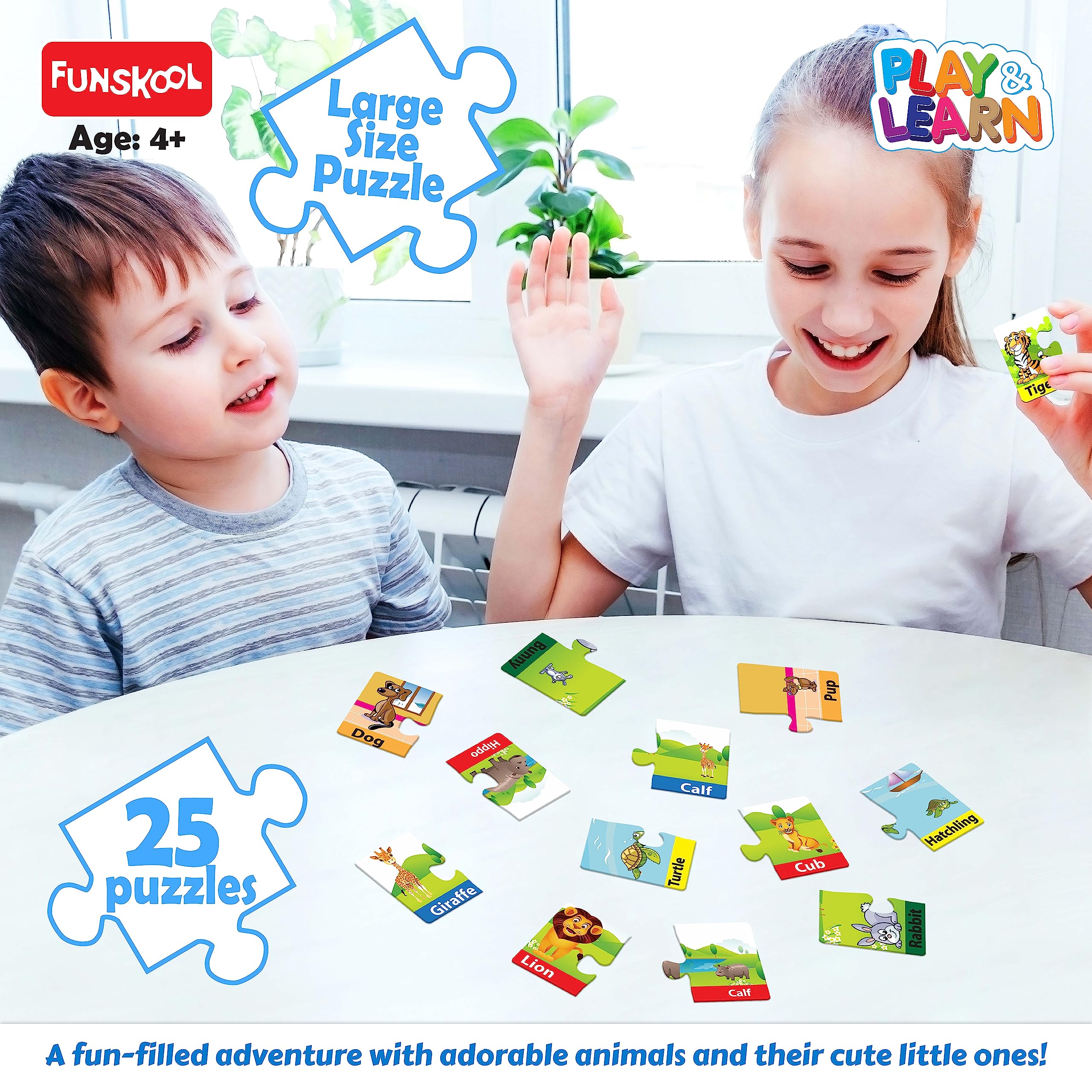 Funskool - Play & Learn-Animals & Their Babies,Educational,25 Pieces,Puzzle,for 4 Year Old Kids and Above,Toy – view 2