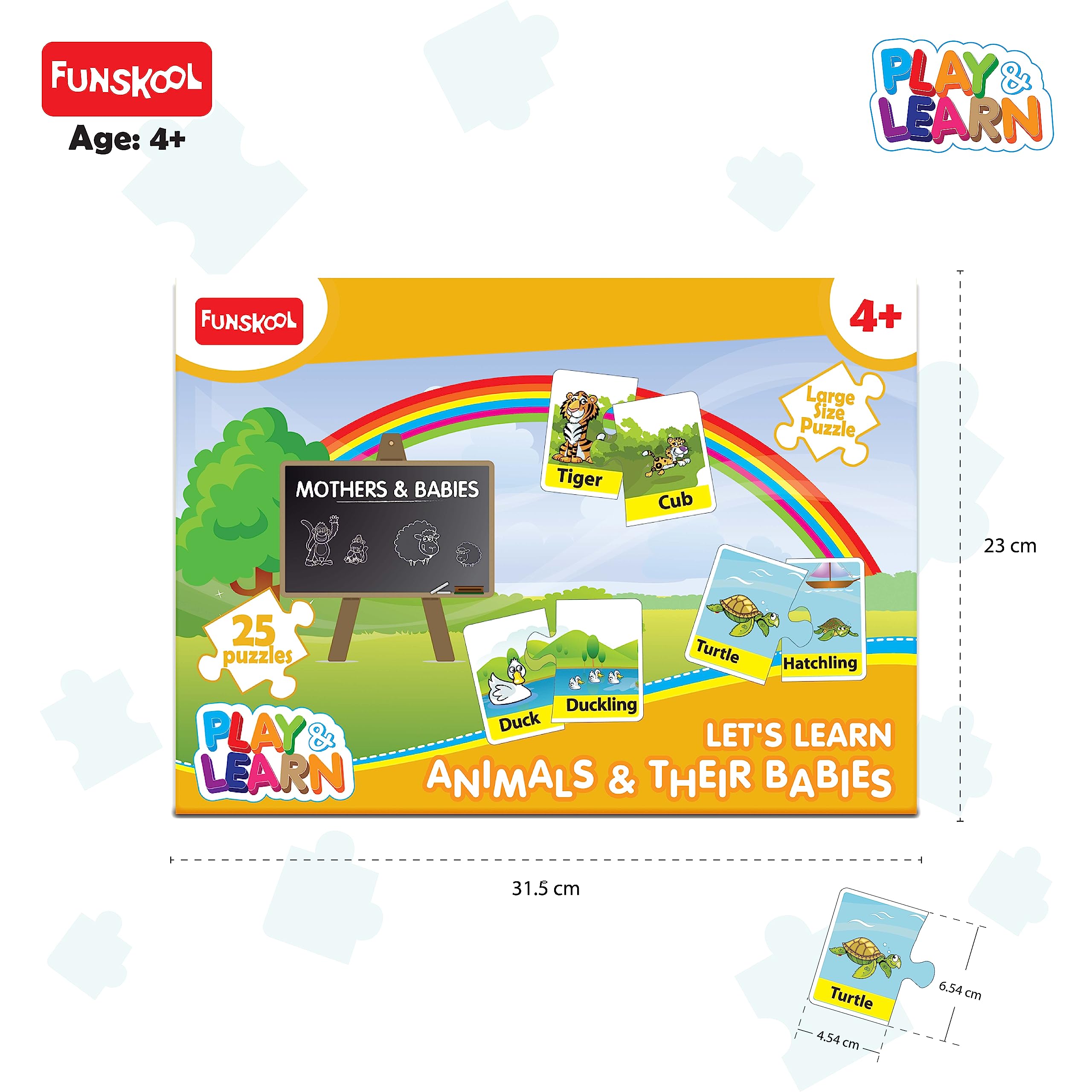 Funskool - Play & Learn-Animals & Their Babies,Educational,25 Pieces,Puzzle,for 4 Year Old Kids and Above,Toy – view 3