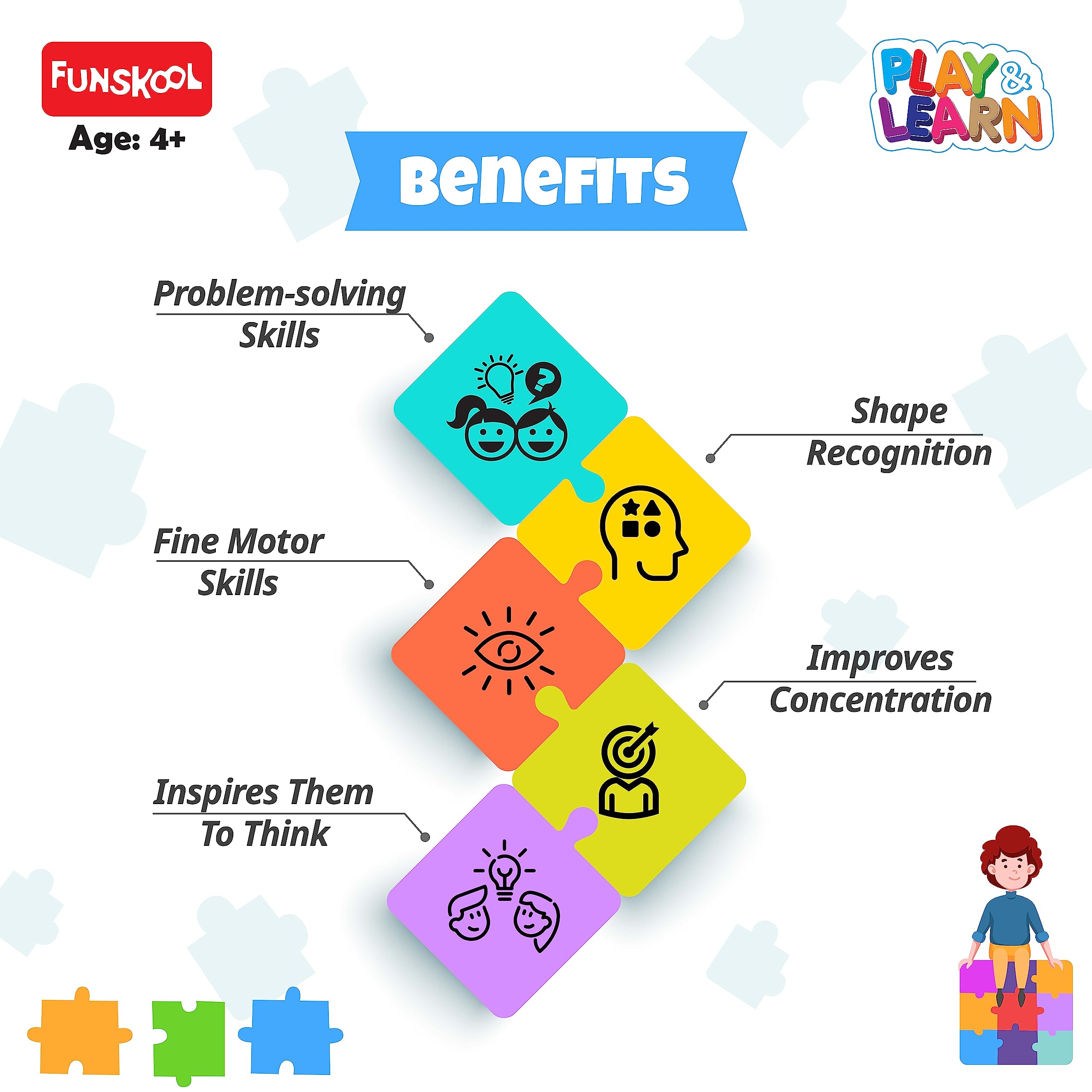 Funskool - Play & Learn-Animals & Their Babies,Educational,25 Pieces,Puzzle,for 4 Year Old Kids and Above,Toy – view 4