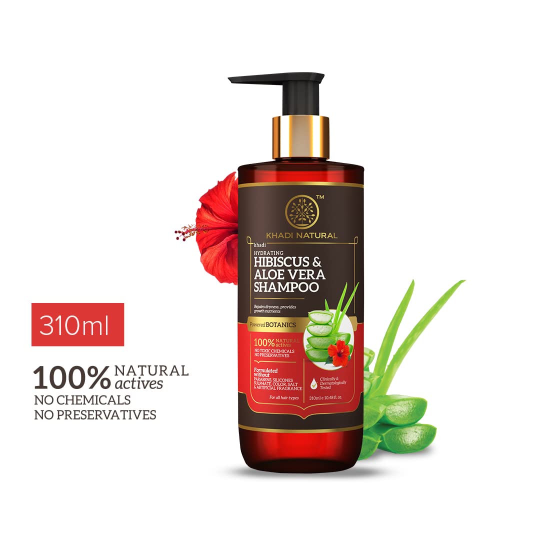 KHADI NATURAL HIBISCUS & ALOEVERA SHAMPOO WITH REETHA & AMLA SULPHATE PARABEN FREE - POWERED BOTANICS – view 2