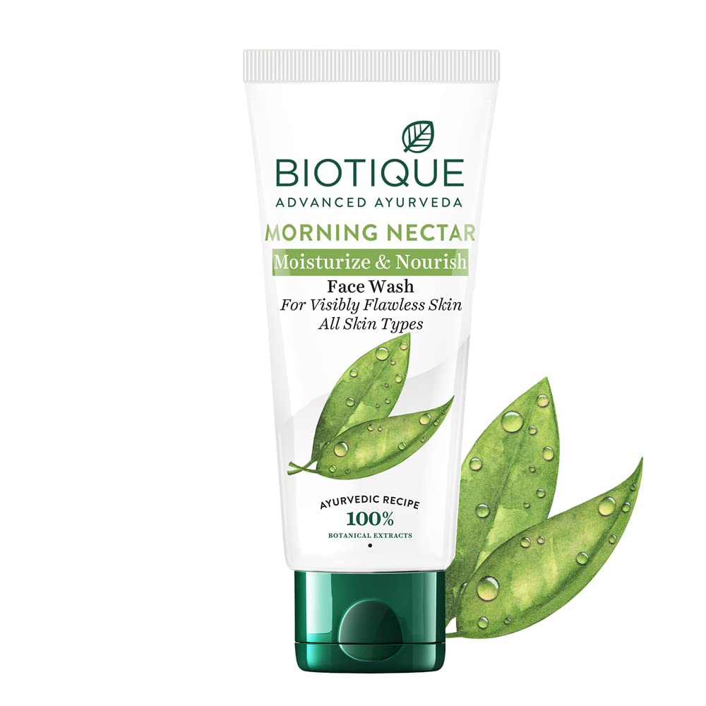 Biotique Morning Nectar moisturizing face wash tube with front label