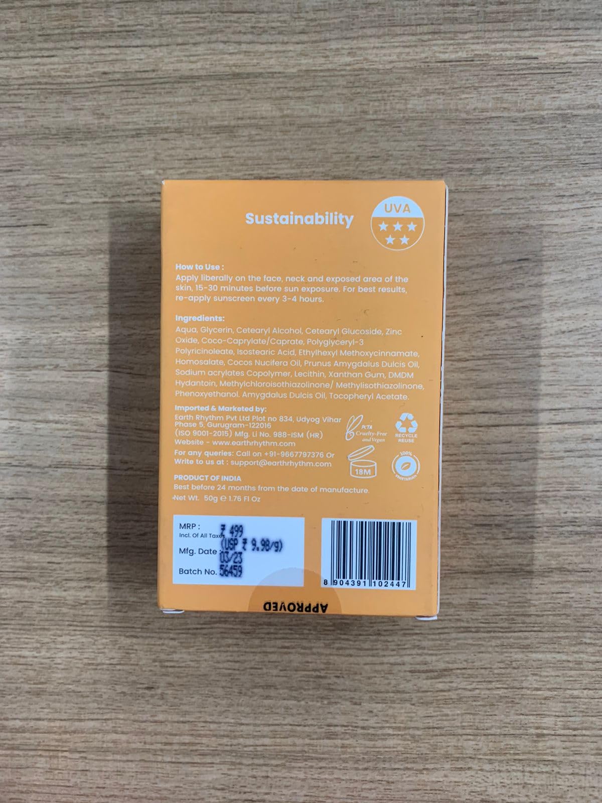 Earth Rhythm Mineral Sunscreen Serum SPF 50 with Zinc Oxide & Vitamin E – view 8
