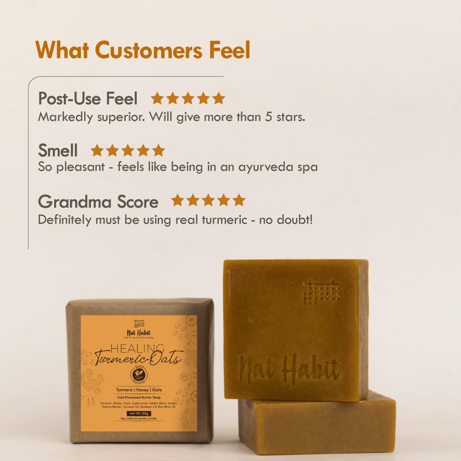 Nat Habit Turmeric Oats Bath Butter Soap – view 6