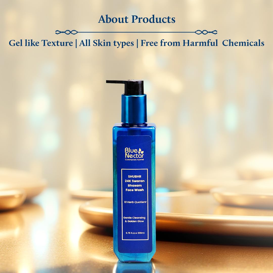 Blue Nectar Gold Swaran Bhasam Face Wash for Glowing Skin – view 6