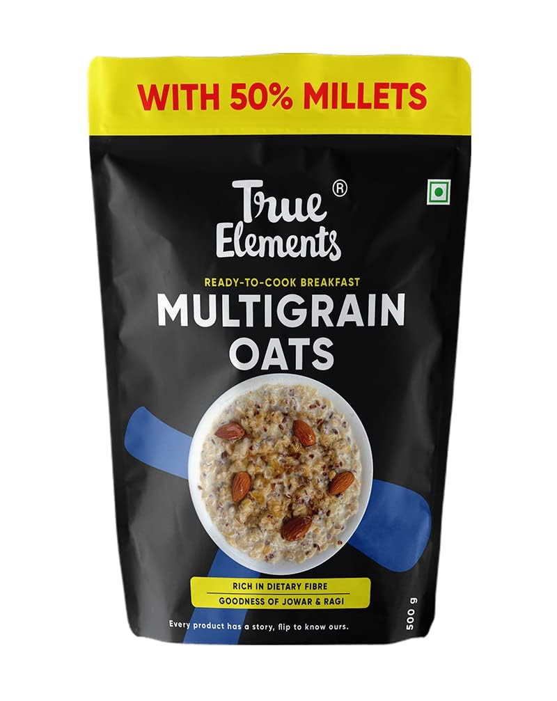 Pack of multigrain oats with jowar, ragi, and quinoa
