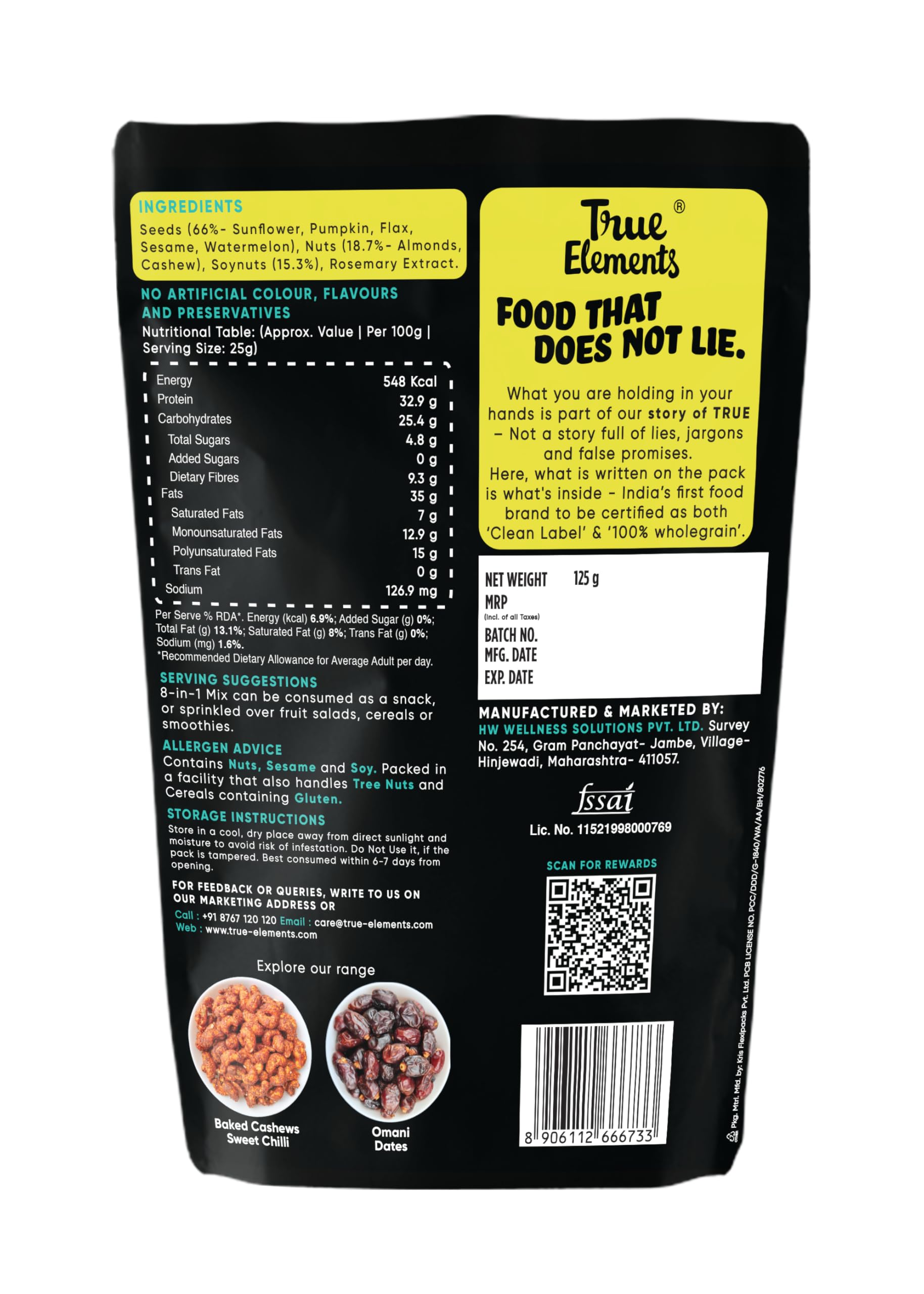 True Elements 8 in 1 Mix Seeds 125g - Seeds for Eating – view 2