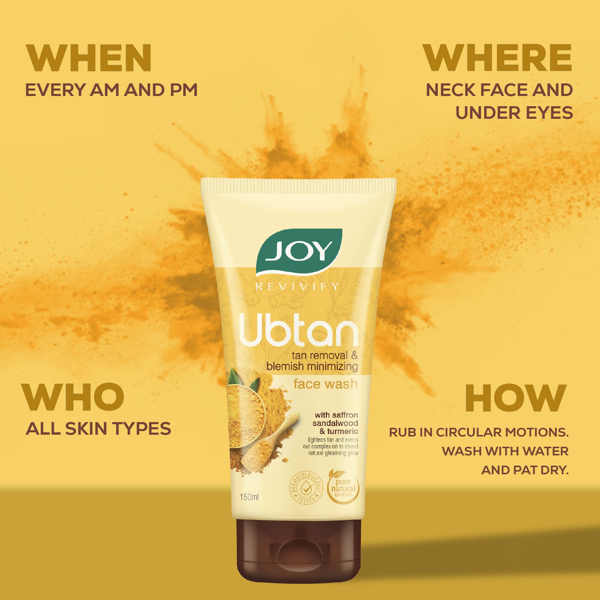 Joy Ubtan Tan Removal Face Wash 100ml x 2 – view 7