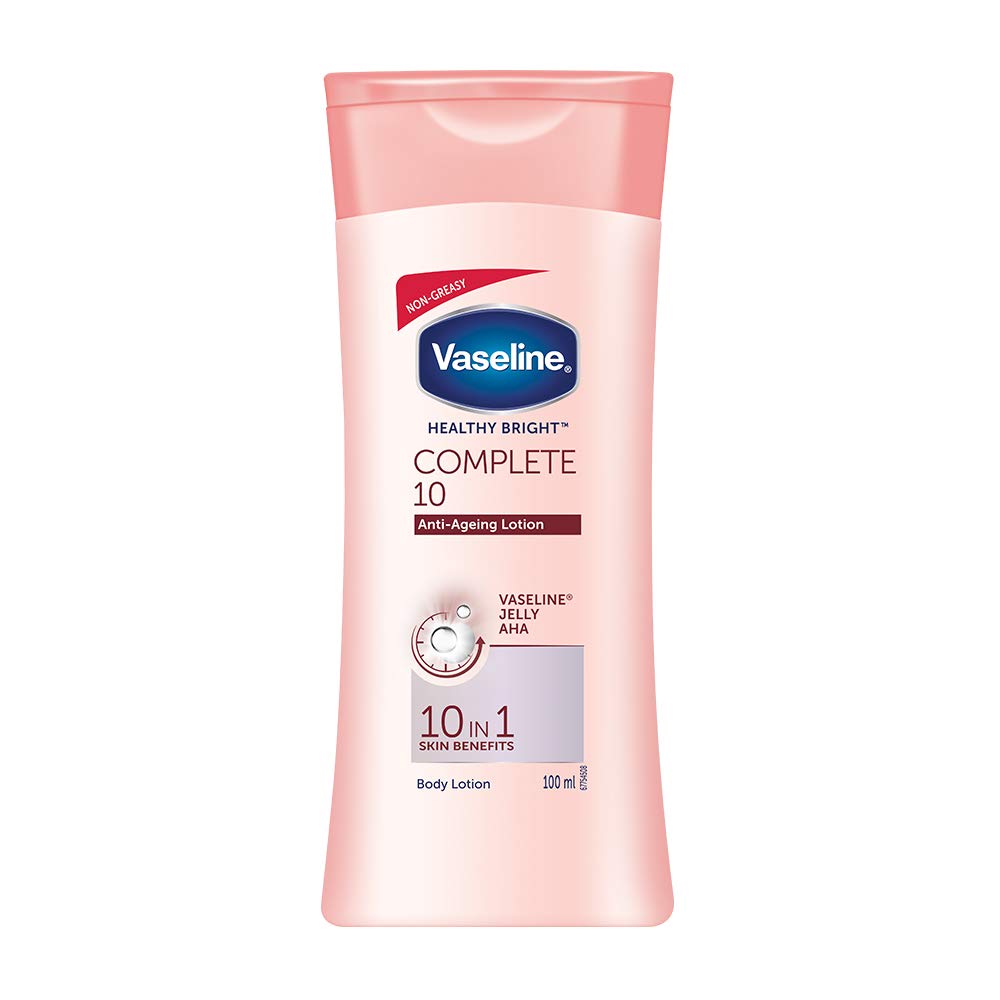 Front pack of Vaseline Healthy Bright Complete 10 lotion 100 ml