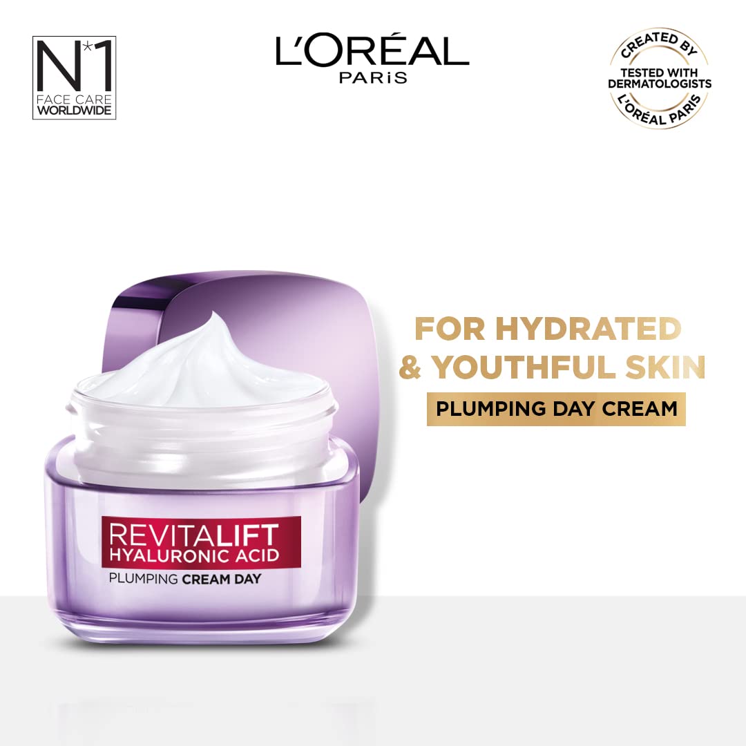 L'Oreal Paris Day Cream for Women, Hydrates and Replumps, For Radiant Skin, Revitalift Hyaluronic Acid, 15ml – view 3
