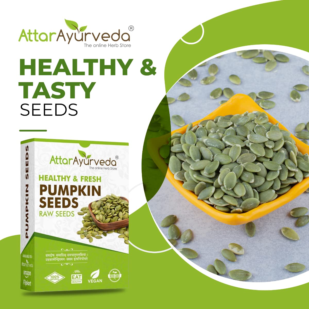Attar Ayurveda Raw Pumpkin Seeds for Eating (250 Grams) – view 5