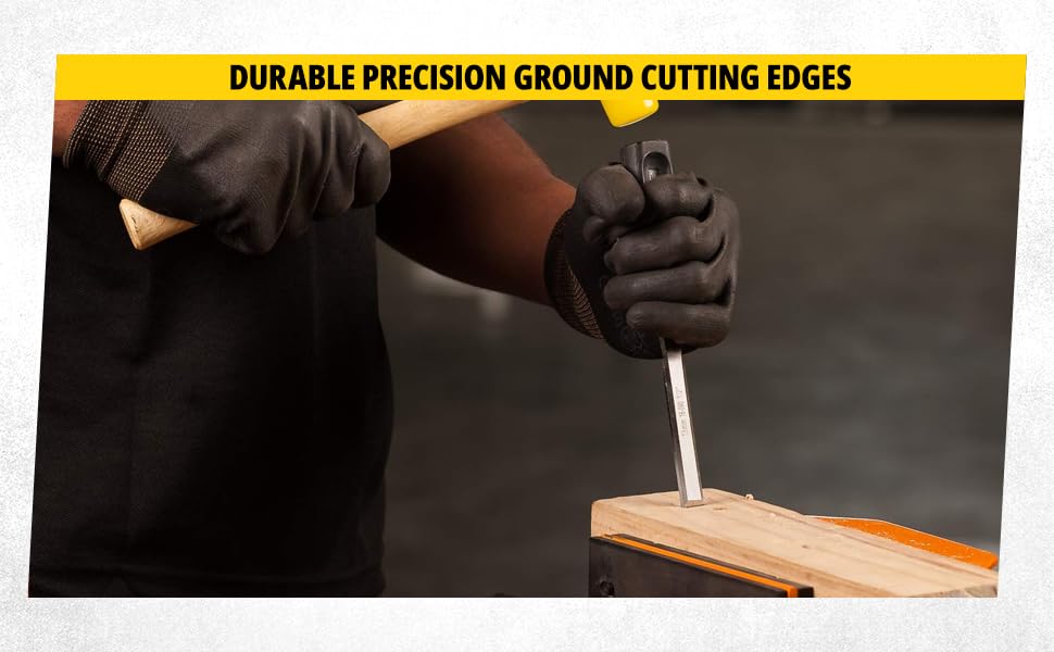 STANLEY 16-089 3-Piece Wood Chisel Set with Anti-Rust Properties for Shaping & Cutting Wood Surfaces - 1/2x7 3/4,3/4x7 3/4,1x7 3/4, GREY & BLACK (Made in Singapore) – view 6